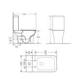Унитаз-компакт Qtap Presto Quadro безободковый с сиденьем Soft-close QT24221215AW Фото - 1