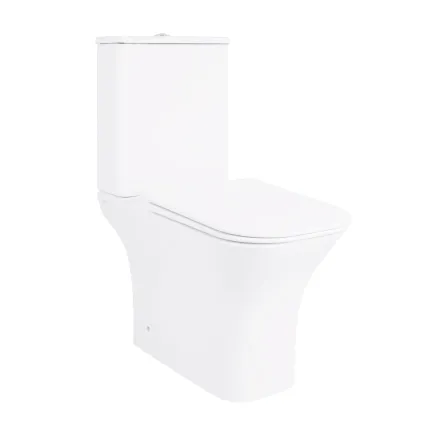 Унитаз-компакт Qtap Presto Quadro безободковый с сиденьем Soft-close QT24221215AW