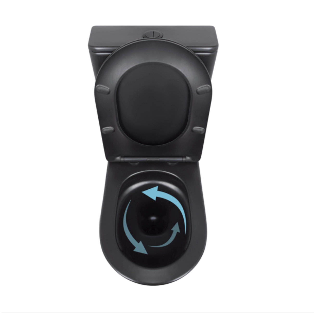 Унітаз підлоговий Qtap Scorpio Ultra Quiet безобідковий з сидінням Soft-close MATT BLACK QT14226088AMB Фото - 5