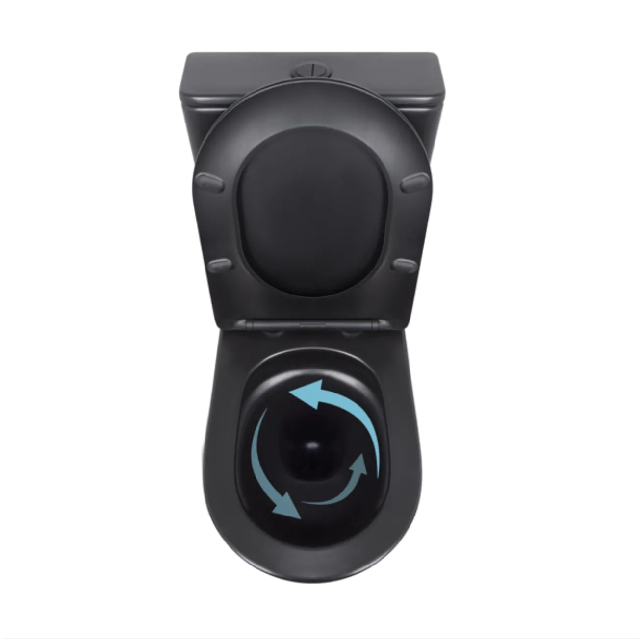 Унитаз напольный Qtap Scorpio Ultra Quiet безободковый с сиденьем Soft-close MATT BLACK QT14226088AMB Фото - 5