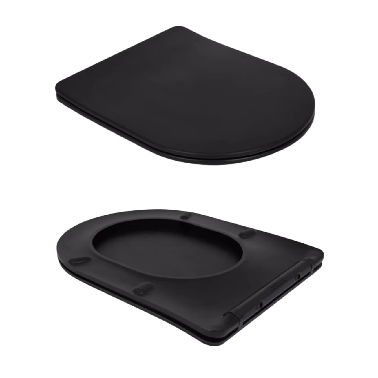 Унитаз напольный Qtap Scorpio Ultra Quiet безободковый с сиденьем Soft-close MATT BLACK QT14226088AMB Фото - 7