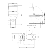 Унітаз підлоговий Qtap Scorpio Ultra Quiet безобідковий з сидінням Soft-close MATT BLACK QT14226088AMB Фото - 1