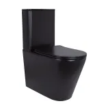 Унитаз напольный Qtap Scorpio Ultra Quiet безободковый с сиденьем Soft-close MATT BLACK QT14226088AMB