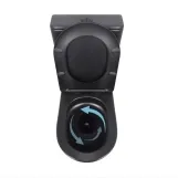 Унитаз напольный Qtap Scorpio Ultra Quiet безободковый с сиденьем Soft-close MATT BLACK QT14226088AMB Фото - 5