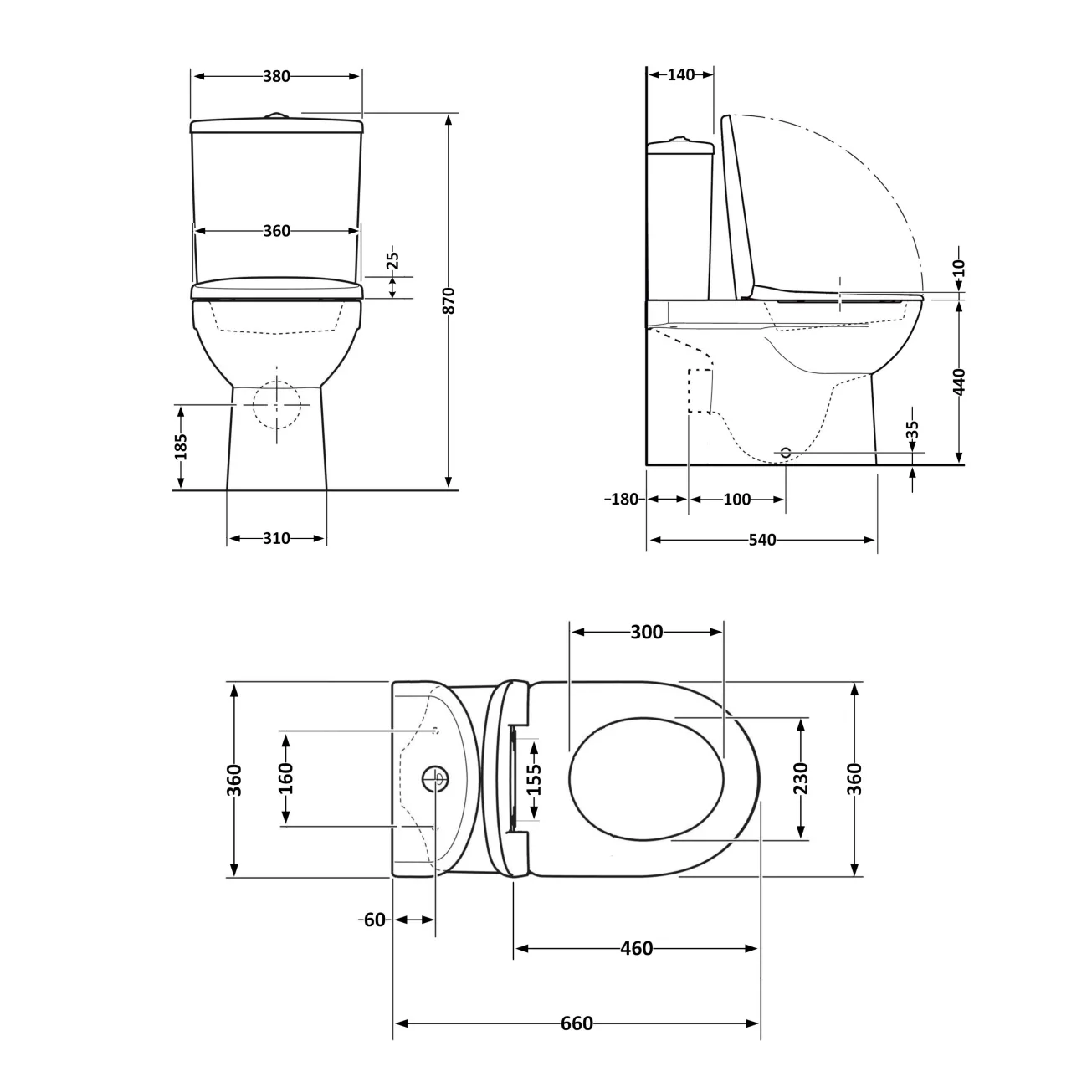Унітаз підлоговий Qtap Robin Ultra Quiet безобідковий з сидінням Soft-close MATT BLACK QT13226083AMB Фото - 1