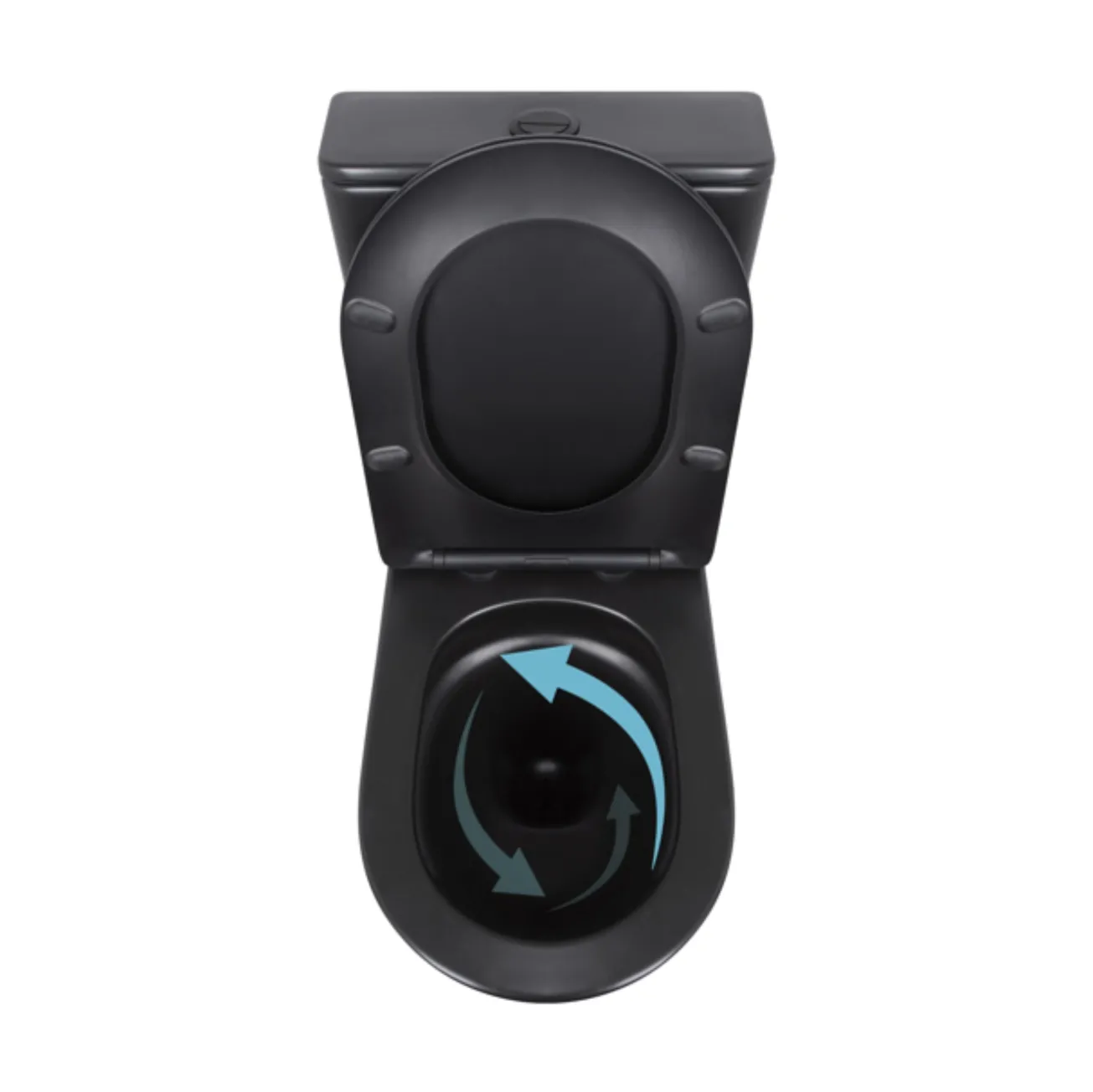Унітаз підлоговий Qtap Robin Ultra Quiet безобідковий з сидінням Soft-close MATT BLACK QT13226083AMB Фото - 5