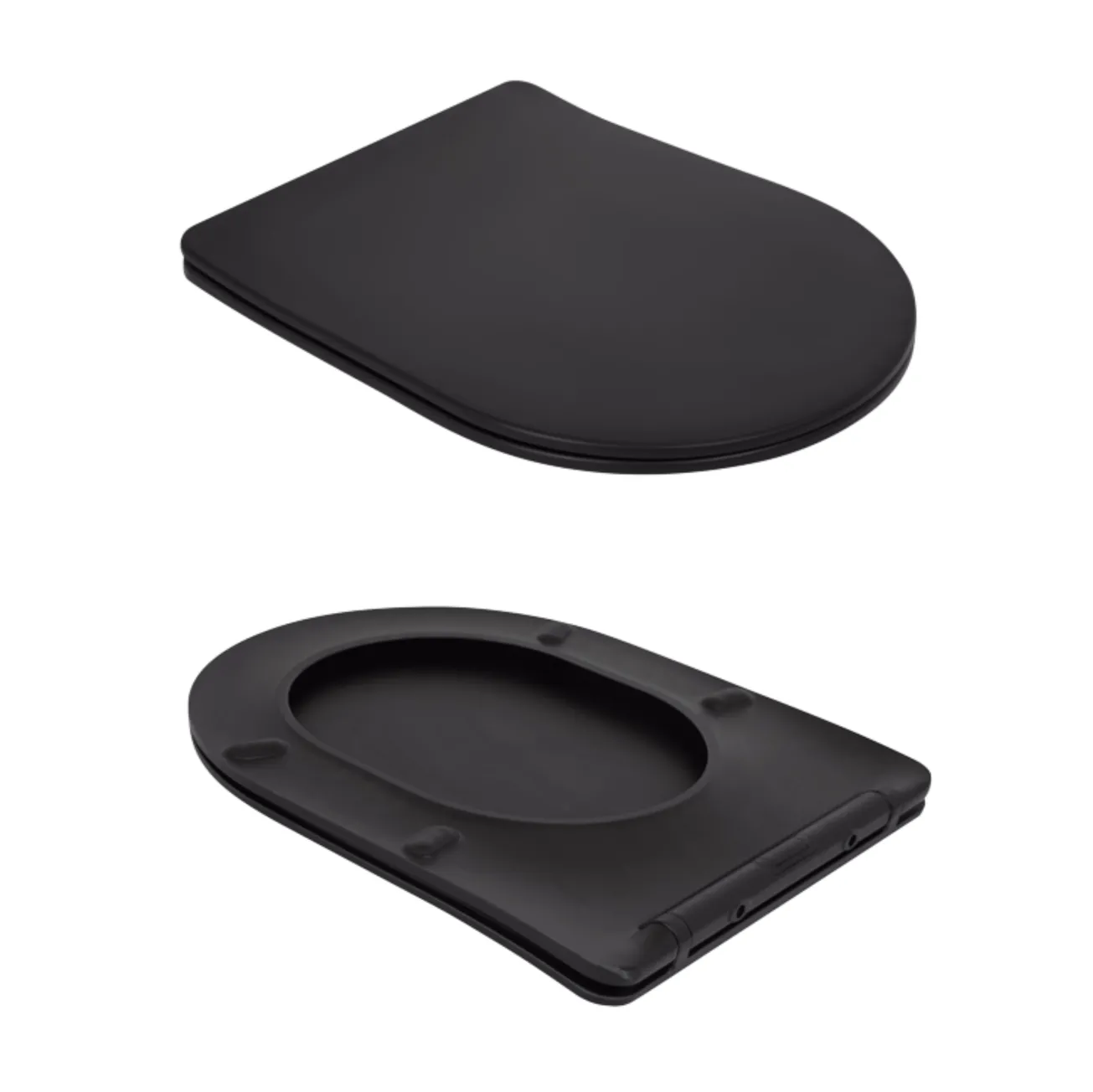 Унітаз підлоговий Qtap Robin Ultra Quiet безобідковий з сидінням Soft-close MATT BLACK QT13226083AMB Фото - 7