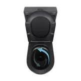 Унітаз підлоговий Qtap Robin Ultra Quiet безобідковий з сидінням Soft-close MATT BLACK QT13226083AMB Фото - 5