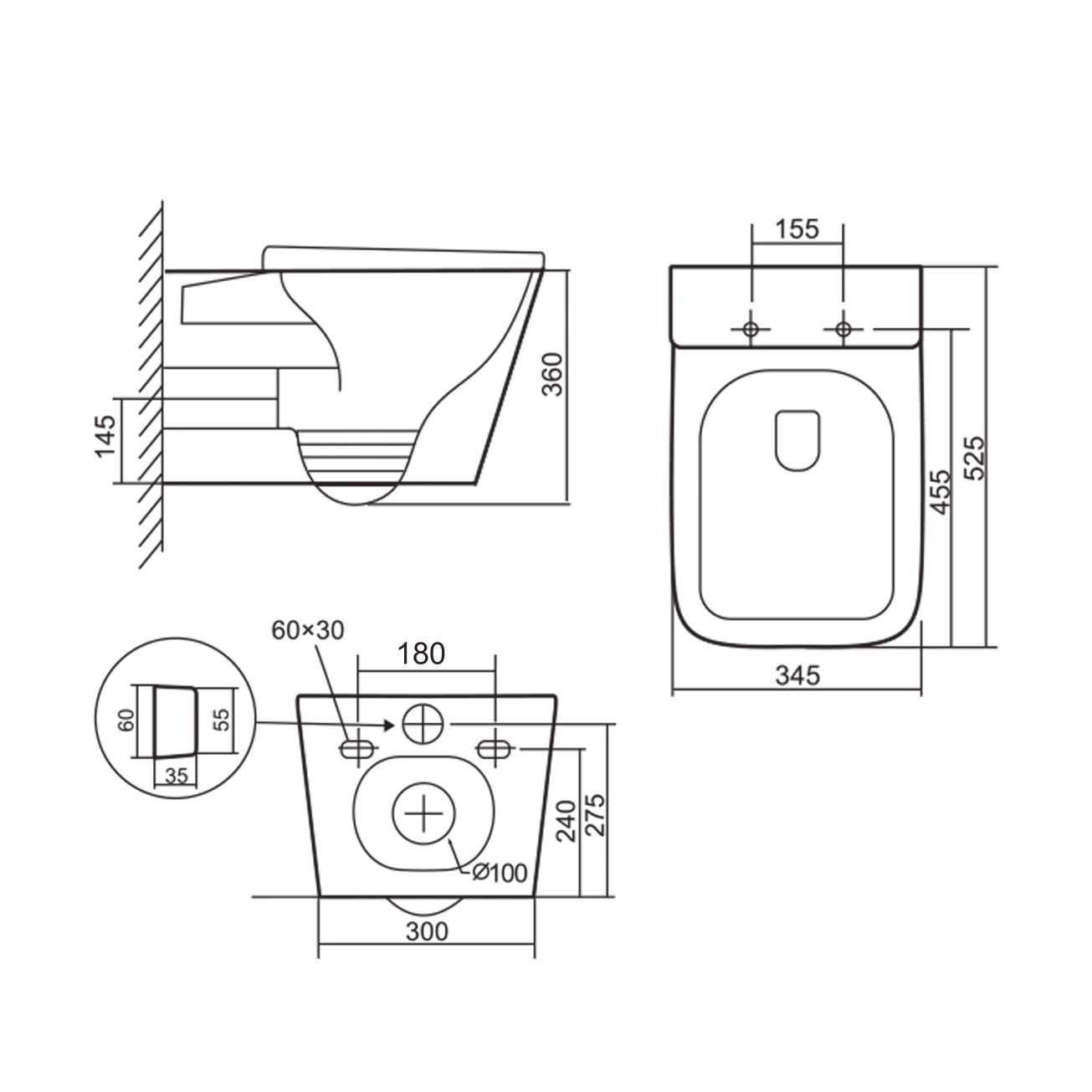 Унитаз подвесной Qtap Tern Ultra Quiet безободковый с сиденьем Soft-close WHITE QT17332303AW Фото - 1