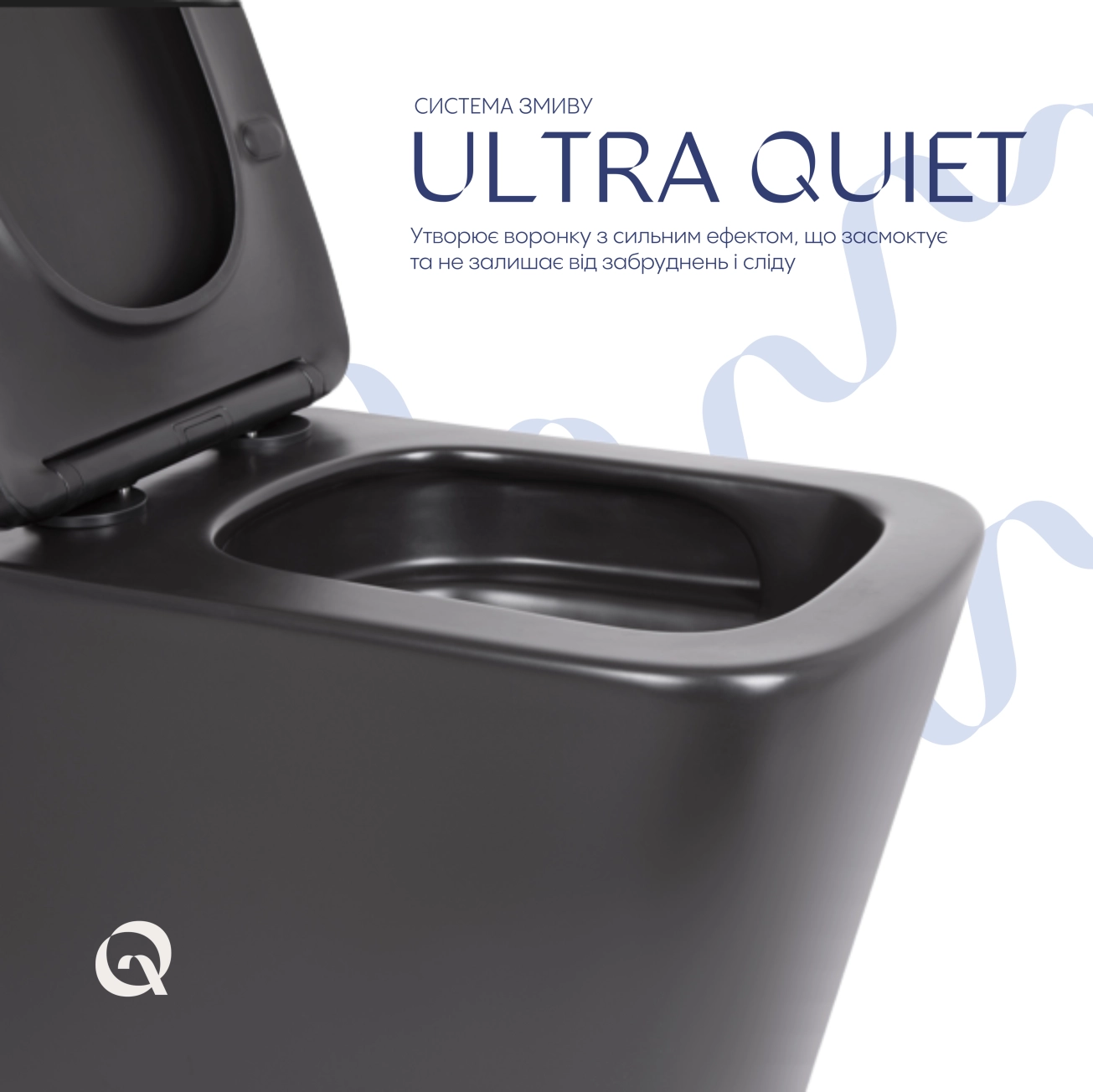 Унитаз подвесной Qtap Tern New Ultra Quiet безободковый с сиденьем Soft-close MATT BLACK QT17332303ASMB Фото - 4