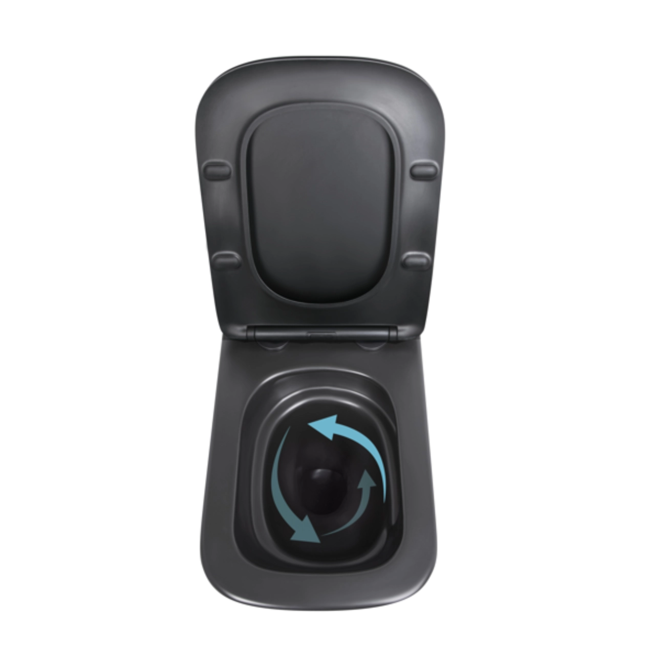 Унитаз подвесной Qtap Tern New Ultra Quiet безободковый с сиденьем Soft-close MATT BLACK QT17332303ASMB Фото - 5