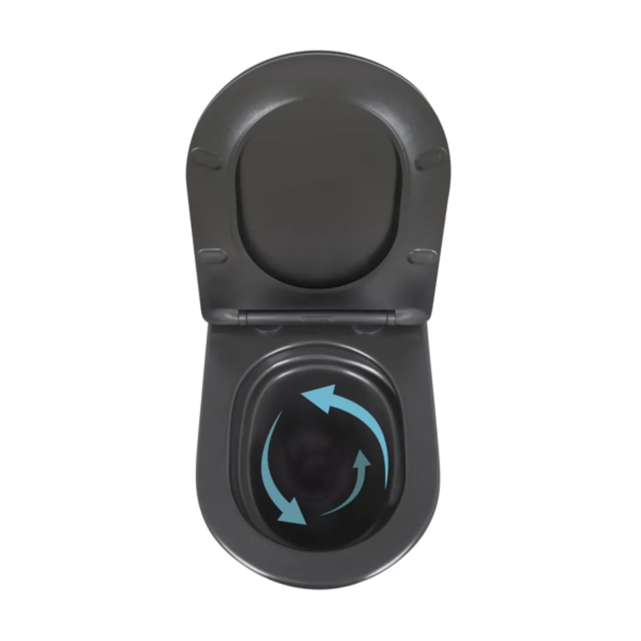 Унітаз підвісний Qtap Robin New Ultra Quiet безобідковий з сидінням Soft-close MATT BLACK QT13332381АSMB Фото - 5