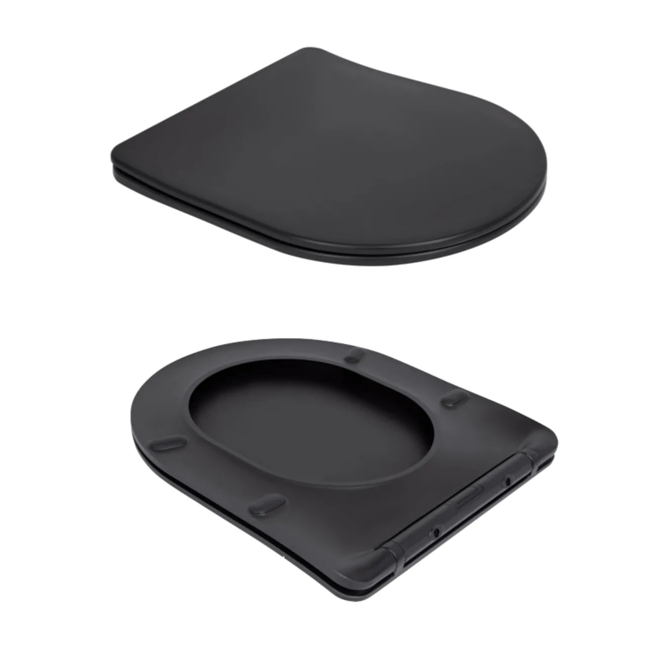 Унітаз підвісний Qtap Robin New Ultra Quiet безобідковий з сидінням Soft-close MATT BLACK QT13332381АSMB Фото - 7