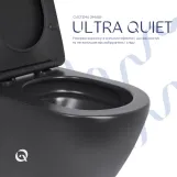 Унітаз підвісний Qtap Robin New Ultra Quiet безобідковий з сидінням Soft-close MATT BLACK QT13332381АSMB Фото - 4