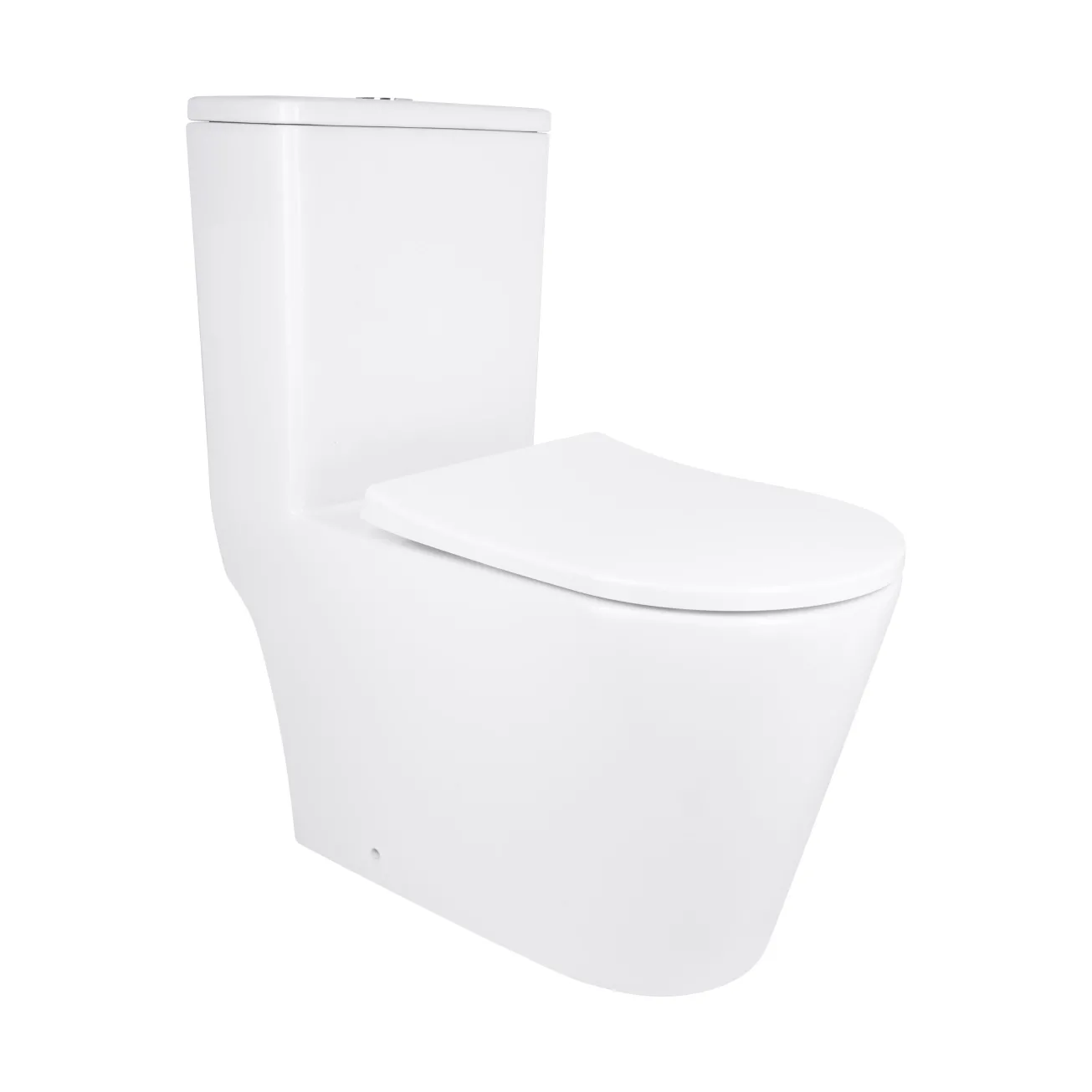 Унітаз-моноблок підлоговий Qtap Swan Ultra Quiet безобідковий з сидінням Soft-close WHITE QT16226080AW