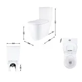 Унітаз-моноблок підлоговий Qtap Swan Ultra Quiet безобідковий з сидінням Soft-close WHITE QT16226080AW Фото - 1