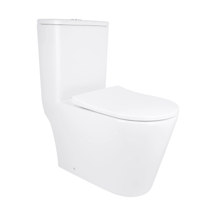Унитаз-моноблок напольный Qtap Swan Ultra Quiet безободковый с сиденьем Soft-close WHITE QT16226080AW