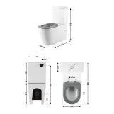 Унитаз напольный Qtap Freedom инклюзивный Rimless безободковый с сиденьем Soft-close WHITE QT22226098W Фото - 1
