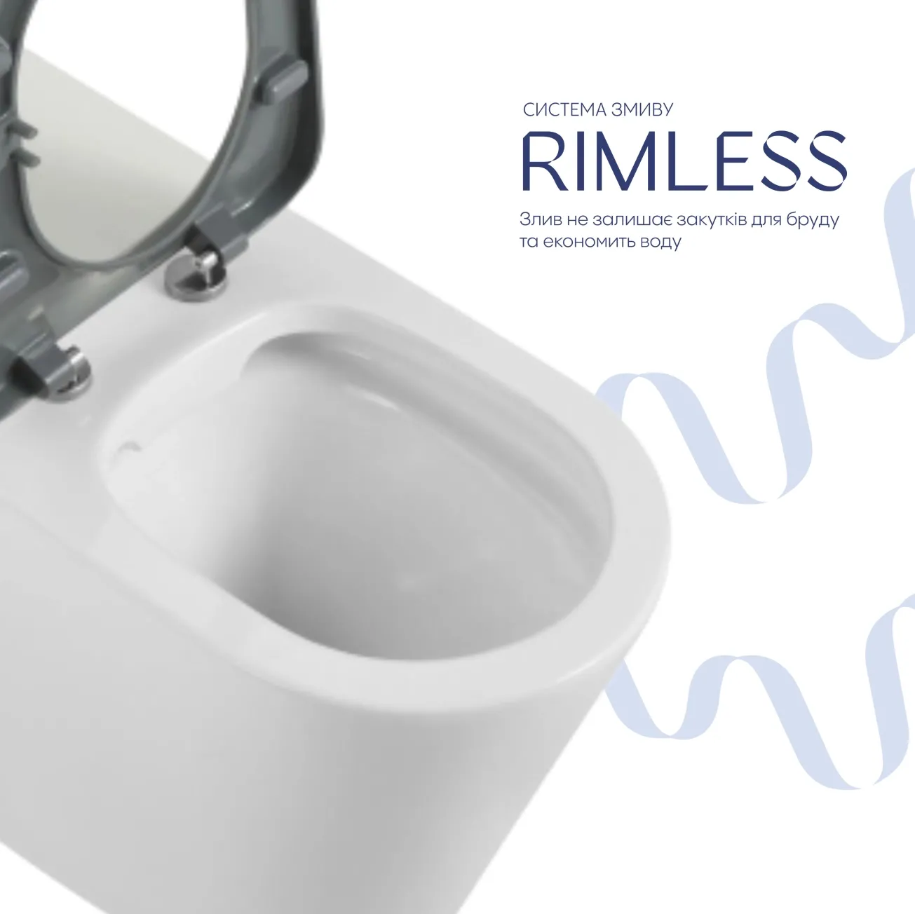Унітаз підлоговий Qtap Freedom інклюзивний безбачковий Rimless безобідковий з сидінням Soft-close WHITE QT22223368W Фото - 5