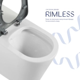 Унитаз напольный Qtap Freedom инклюзивный безбачковый Rimless безободковый с сиденьем Soft-close WHITE QT22223368W Фото - 5