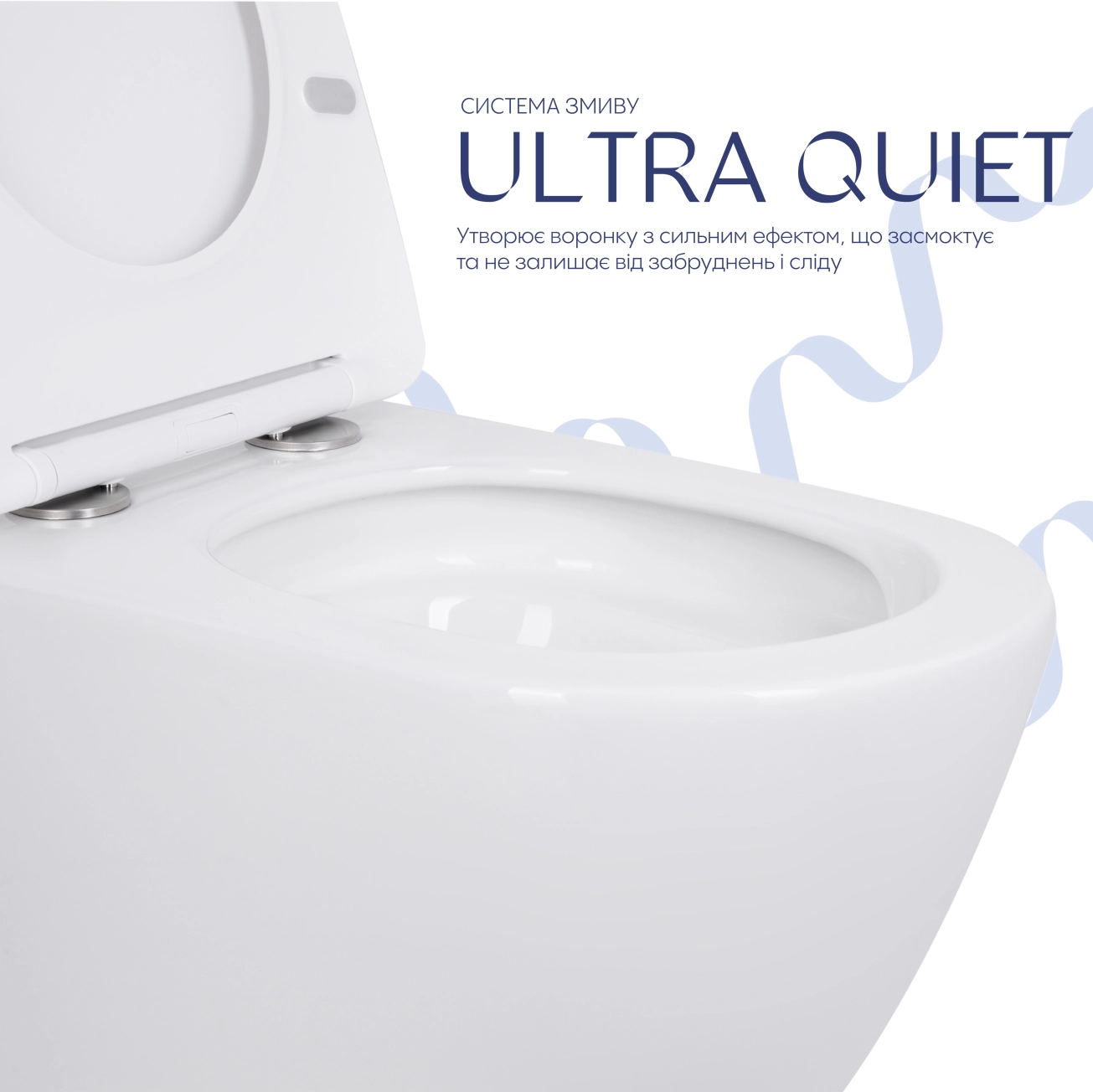 Унитаз напольный Qtap Robin безбачковый Ultra Quiet безободковый безободковый с сиденьем Soft-close WHITE QT13223381AW Фото - 5