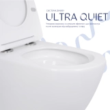 Унитаз напольный Qtap Robin безбачковый Ultra Quiet безободковый безободковый с сиденьем Soft-close WHITE QT13223381AW Фото - 5