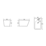 Біде підвісне Qtap Tern New 515x350x320 мм Matt Black QT17551303GMB (SD00052588) Фото - 7