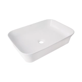 Раковина накладная Qtap Virgo N прямоугольная без донного клапана WHITE QT18116308W