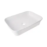 Раковина накладна Qtap Virgo N прямокутна без донного клапана WHITE QT18116308W