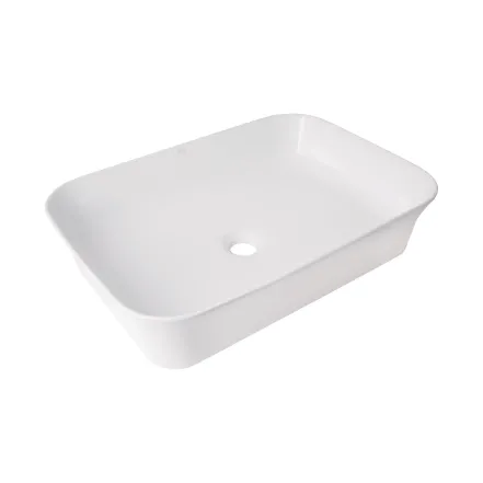Раковина накладная Qtap Virgo N прямоугольная без донного клапана WHITE QT18116308W