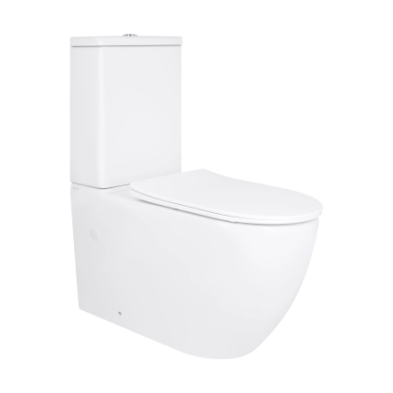 Унитаз напольный Qtap Grand Ultra Quiet безободковый с сиденьем Soft-close WHITE QT26228301W