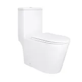 Унитаз-моноблок напольный Qtap Kolibri Ultra Quiet безободковый с сиденьем Soft-close WHITE QT10226380W