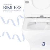 Унітаз підлоговий Qtap Aries Rimless безобідковий з сидінням Soft-close WHITE QT03228302W Фото - 4