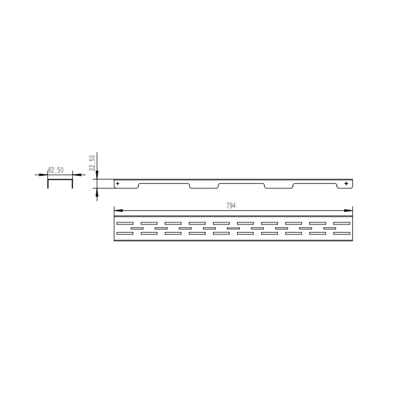 Решітка для лінійного трапу Qtap Grate FD800 (PVD) Фото - 1