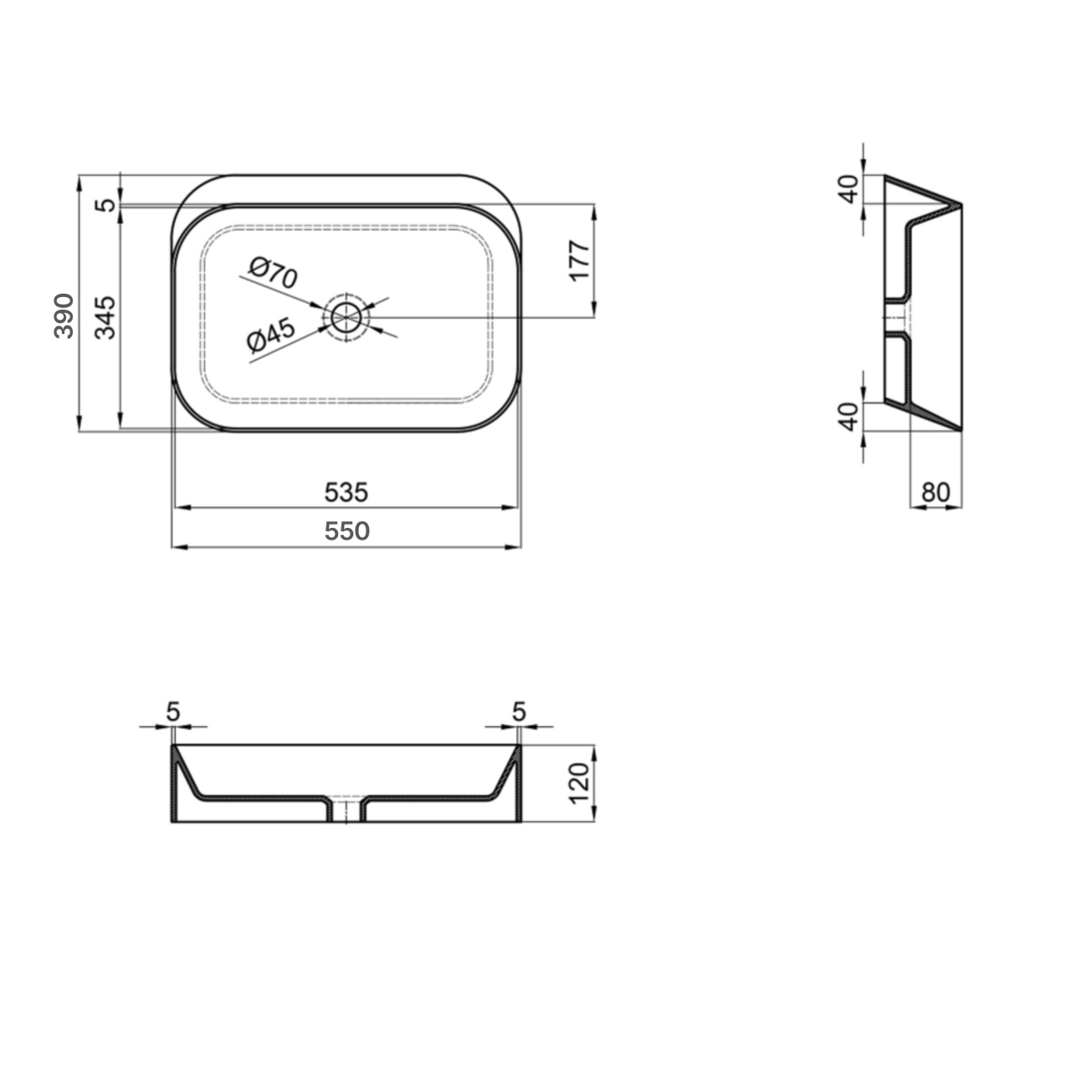 Раковина-чаша Qtap Scorpio 550х390х120 White QT14112243WN Фото - 1