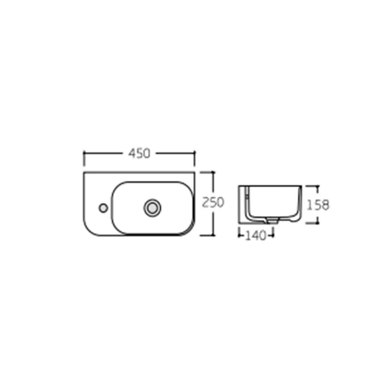 Раковина Qtap Tern 450х250х158 White QT1711H02RW Фото - 1