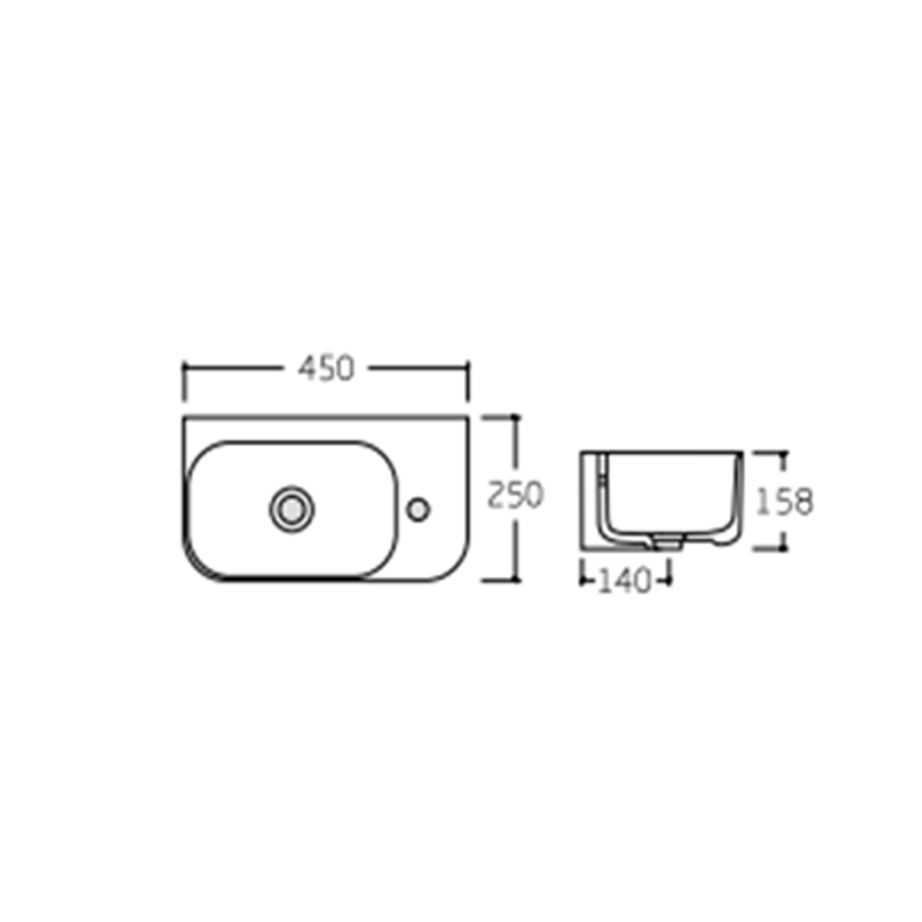 Раковина Qtap Tern 450х250х158 White QT1711H02LW Фото - 1