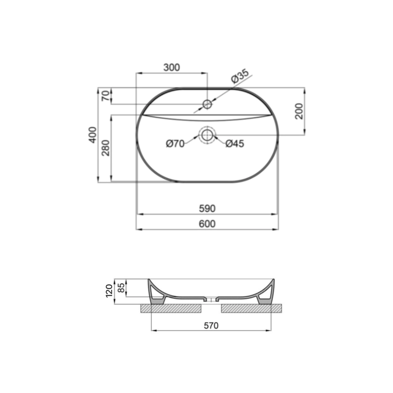 Раковина Qtap Scorpio 600х400х120 White QT14118045W Фото - 1