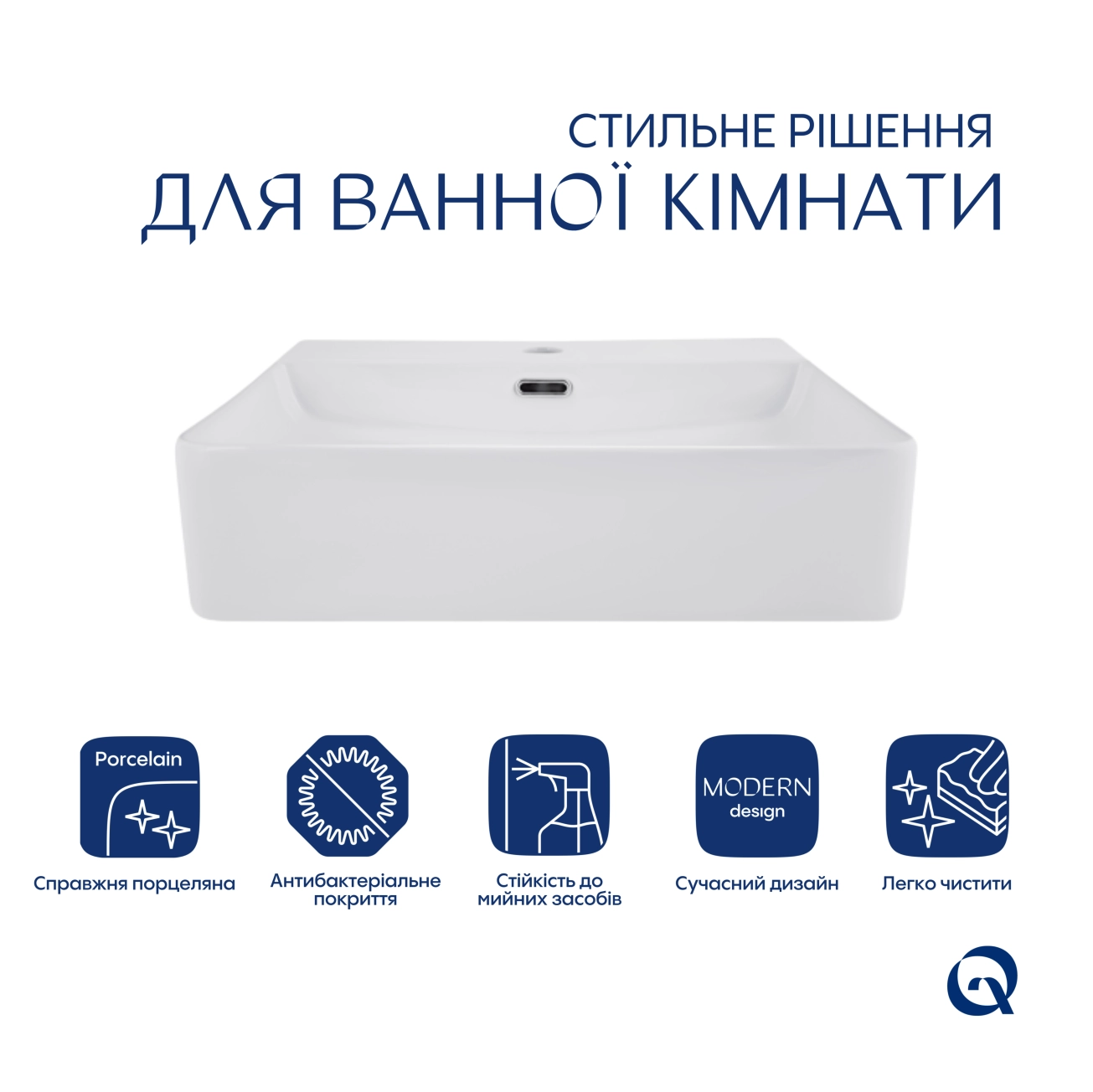 Раковина Qtap Nando LT 500х420х130 White QT12116146AW Фото - 2
