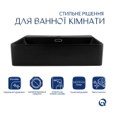 Раковина Qtap Nando LT 500х420х130 Matt black QT12116146AMB Фото - 2