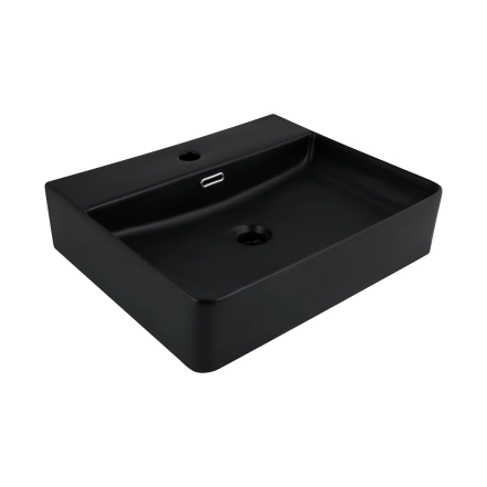 Раковина Qtap Nando LT 500х420х130 Matt black QT12116146AMB