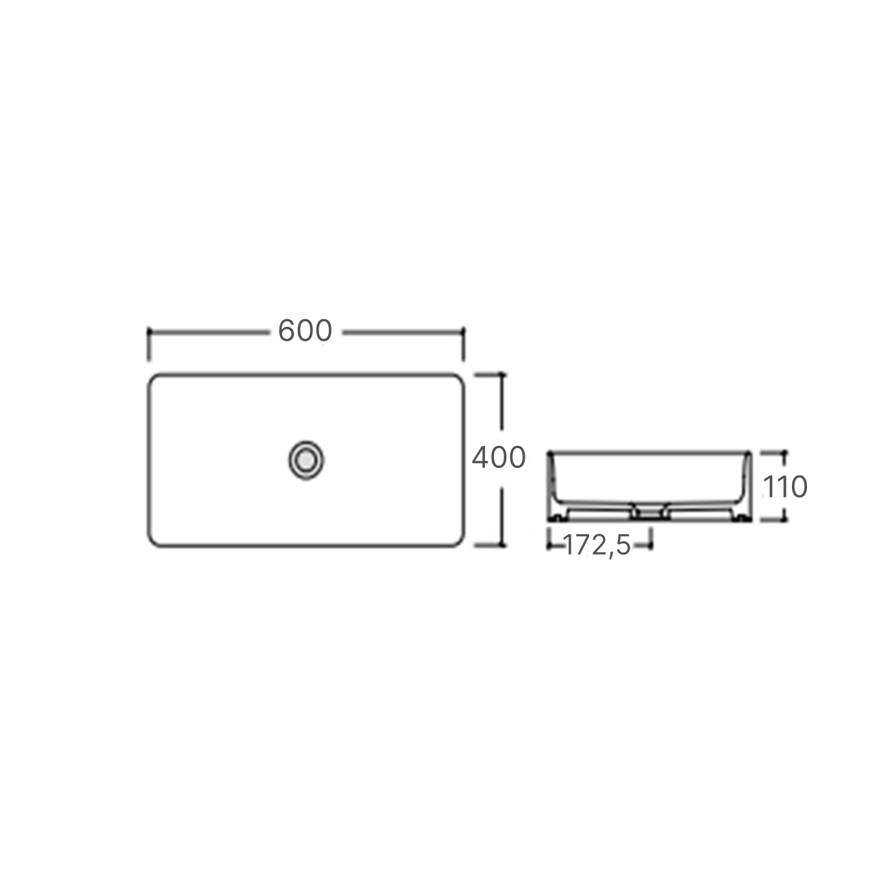 Раковина-чаша Qtap Tern 600x400x110 White QT171180841W Фото - 1