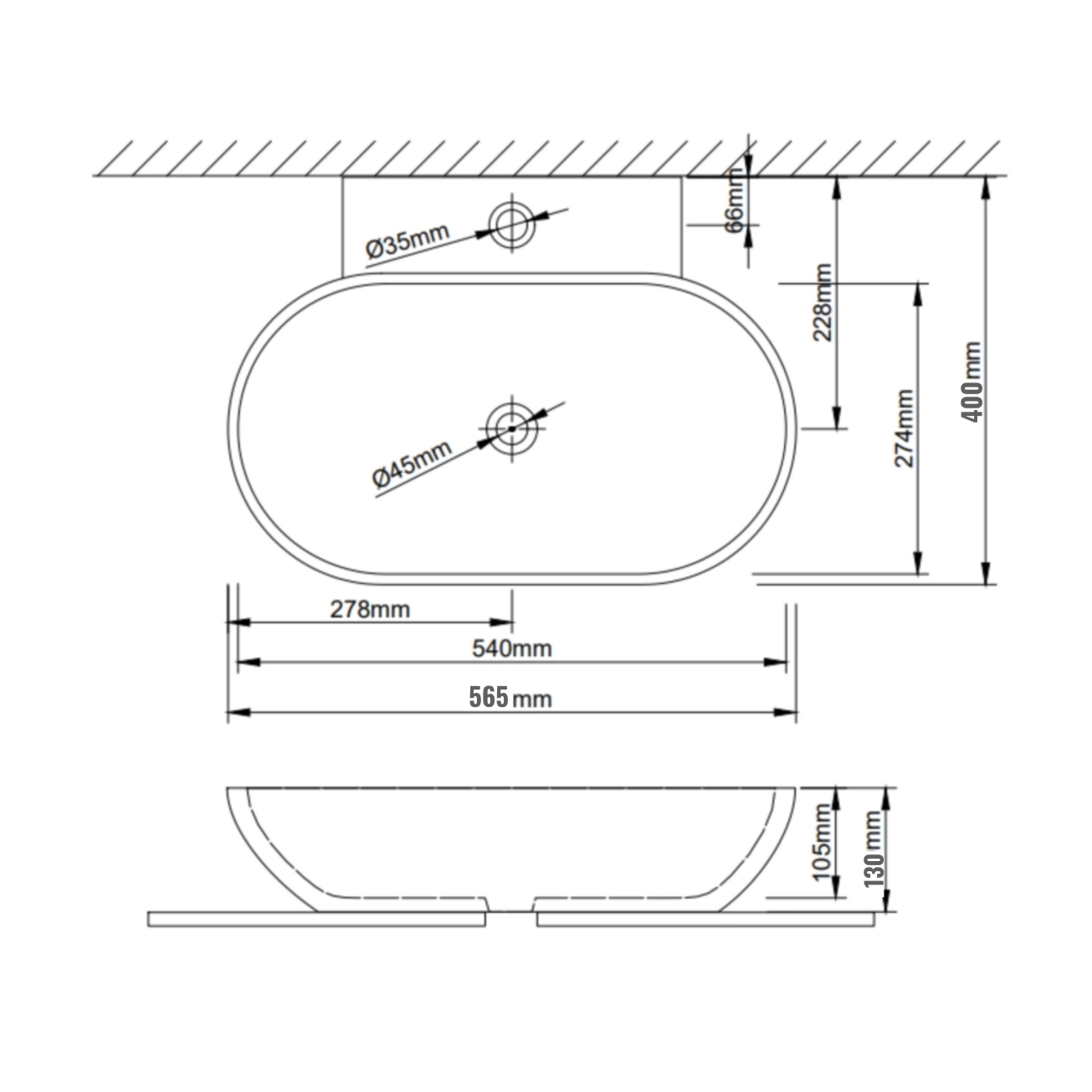 Раковина Qtap Cardinal 565х400х130 White QT0411K177WN Фото - 1