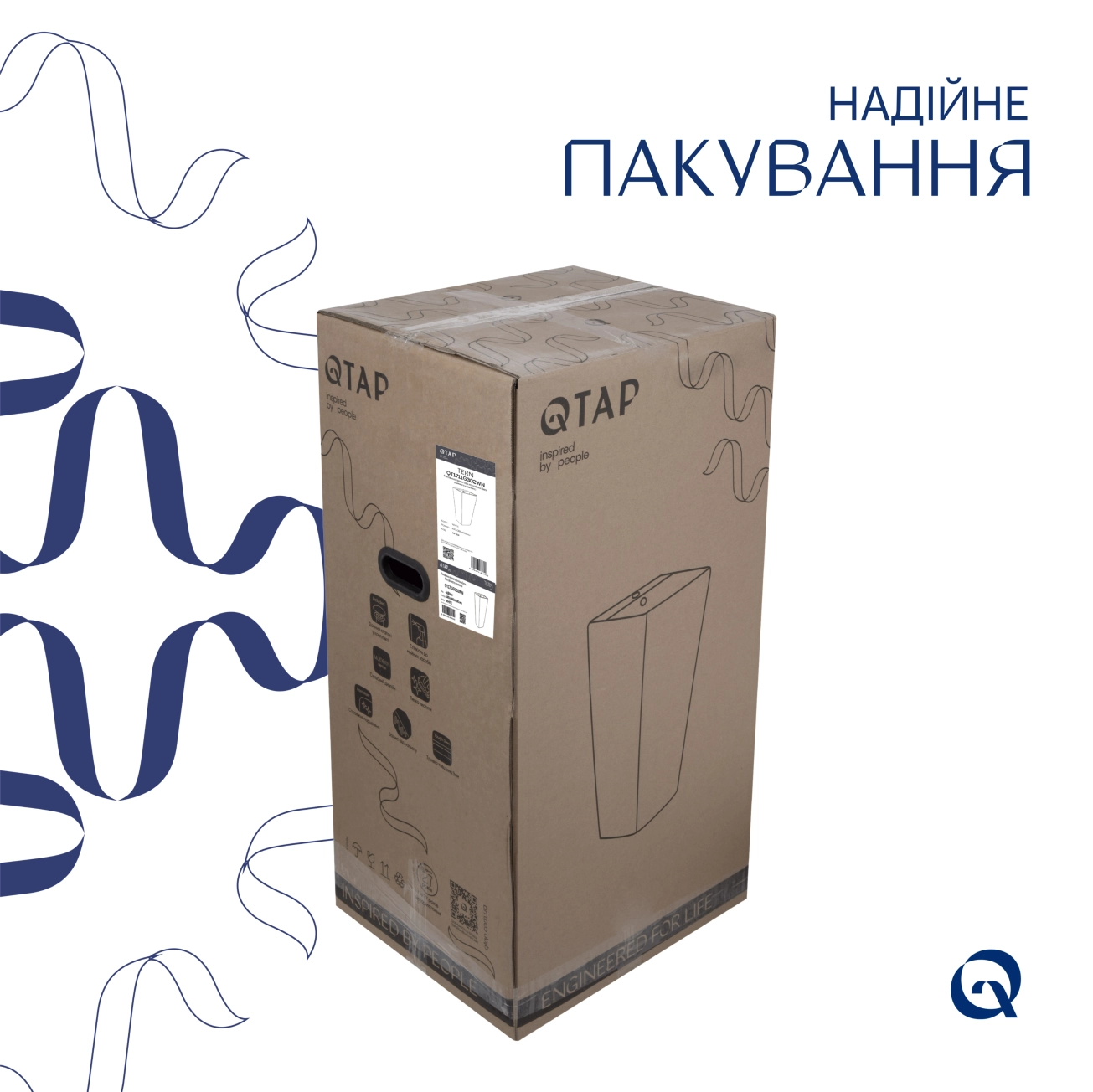 Раковина для підлоги моноблок Qtap Tern 440х380х830mm White QT1711G302WN Фото - 6