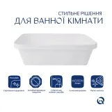 Комплект Qtap Scorpio: Раковина врізна прямокутна 510х390х145 мм White + Донний клапан PU02 Фото - 2