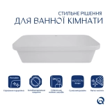 Комплект Qtap Scorpio: Раковина врізна прямокутна 615х390х150 мм White + Донний клапан PU02 Фото - 2