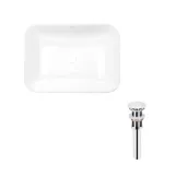 Комплект Qtap Scorpio: Раковина врезная прямоугольная 615х390х150 мм White + Донный клапан PU02