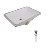 Комплект Qtap Stork: Раковина врізна прямокутна 535x365x190 мм White + Донний клапан PU02O