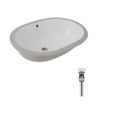 Комплект Qtap Stork: Раковина врізна овальна 570x390x210 мм White + Донний клапан PU02O