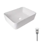 Комплект Qtap Tern: Раковина накладна прямокутна 480х370х135 мм White + Донний клапан PU02